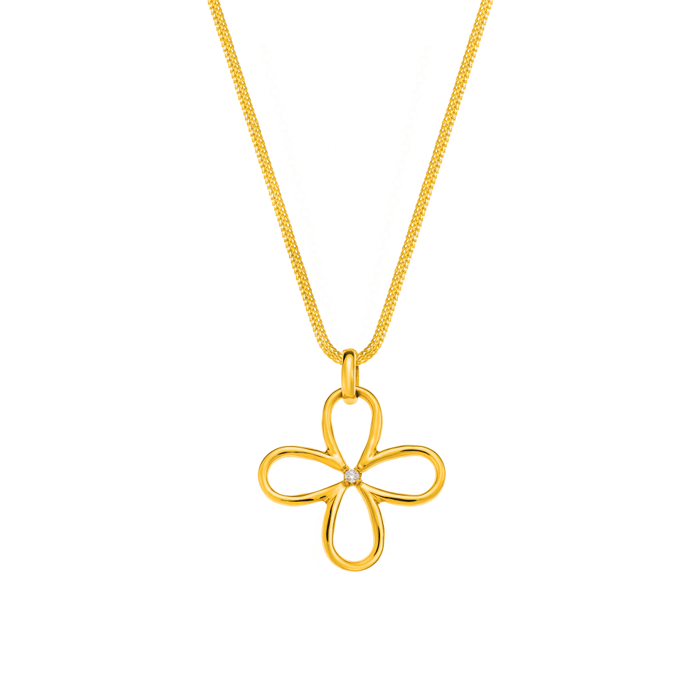 Cross pendant in 18KT yellow gold